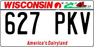 WI license plate 627PKV