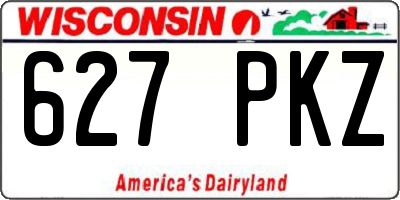 WI license plate 627PKZ