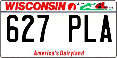 WI license plate 627PLA