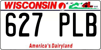 WI license plate 627PLB