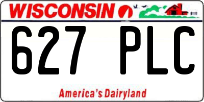 WI license plate 627PLC