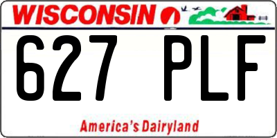 WI license plate 627PLF