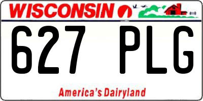 WI license plate 627PLG