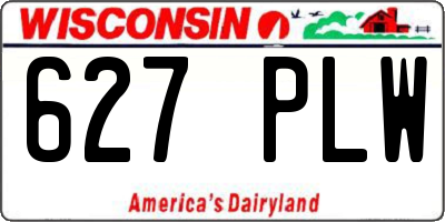 WI license plate 627PLW
