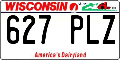 WI license plate 627PLZ