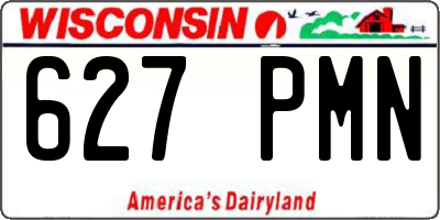 WI license plate 627PMN