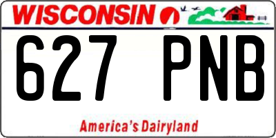 WI license plate 627PNB