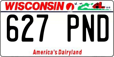 WI license plate 627PND