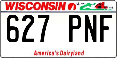 WI license plate 627PNF