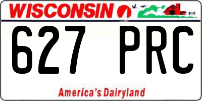 WI license plate 627PRC