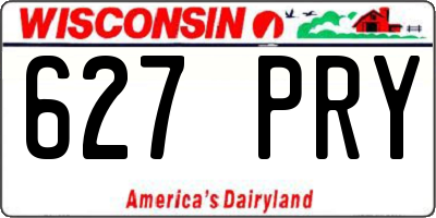 WI license plate 627PRY