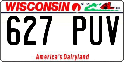 WI license plate 627PUV