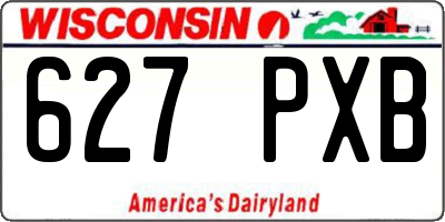 WI license plate 627PXB