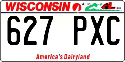 WI license plate 627PXC