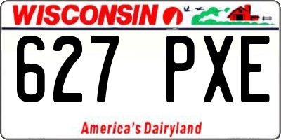 WI license plate 627PXE