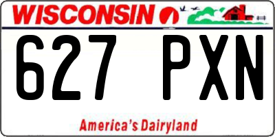 WI license plate 627PXN