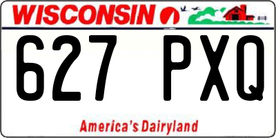 WI license plate 627PXQ