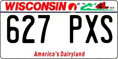 WI license plate 627PXS