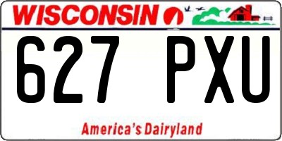 WI license plate 627PXU