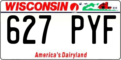 WI license plate 627PYF