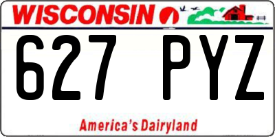 WI license plate 627PYZ