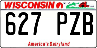 WI license plate 627PZB