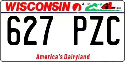 WI license plate 627PZC