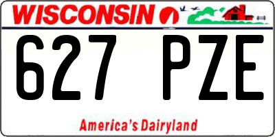 WI license plate 627PZE