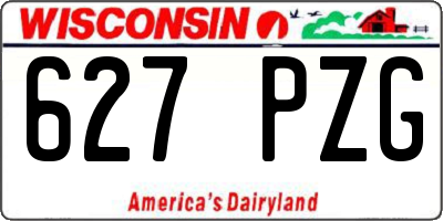 WI license plate 627PZG