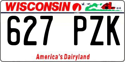 WI license plate 627PZK