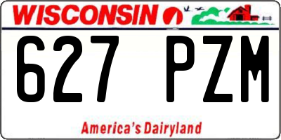WI license plate 627PZM