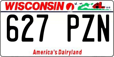 WI license plate 627PZN
