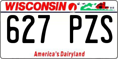 WI license plate 627PZS