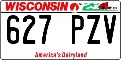 WI license plate 627PZV