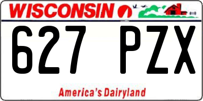 WI license plate 627PZX