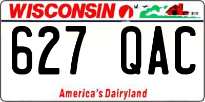 WI license plate 627QAC
