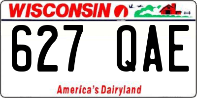 WI license plate 627QAE