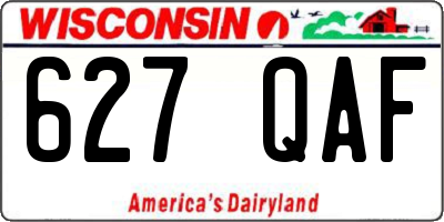 WI license plate 627QAF