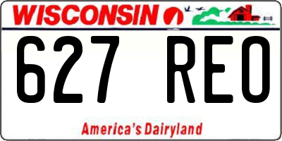 WI license plate 627REO