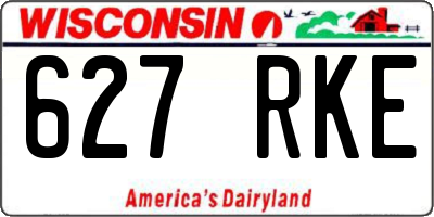 WI license plate 627RKE