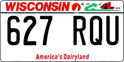 WI license plate 627RQU