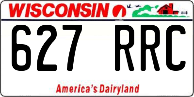 WI license plate 627RRC