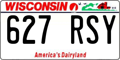 WI license plate 627RSY