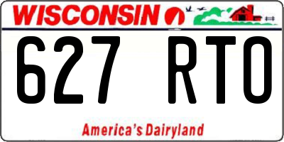 WI license plate 627RTO
