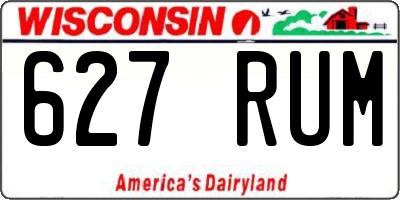 WI license plate 627RUM