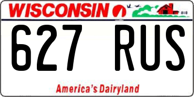 WI license plate 627RUS