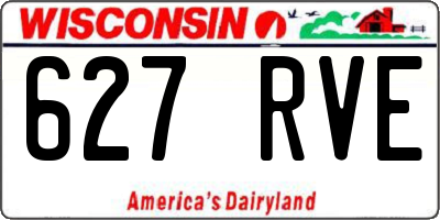 WI license plate 627RVE