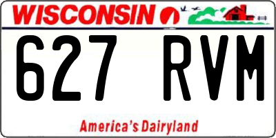 WI license plate 627RVM