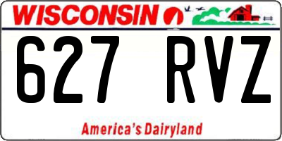 WI license plate 627RVZ