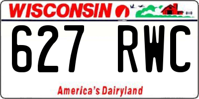 WI license plate 627RWC